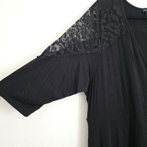 Torrid Black Lace Detail Long Sleeve Dress
